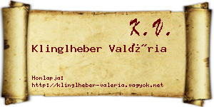 Klinglheber Valéria névjegykártya